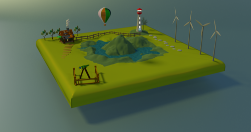 Low Poly Island Scene preview image